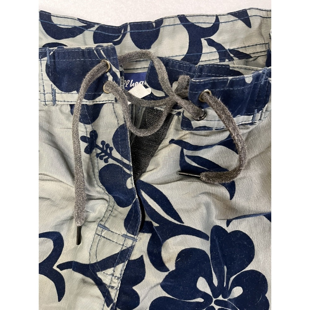 BULLHEAD Mens 29 Board Shorts Burnout Velvet Nylon Dark Blue Gray Made In USA - Picture 4 of 14